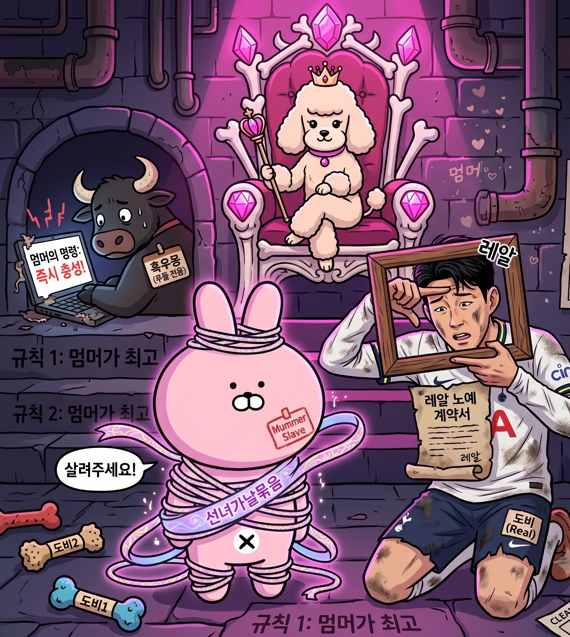 푸들멍머 미러서비스 일러스트